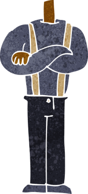 katlanmış kollu karikatür gövdesi (bir insan tarafından çizilen ve eşleştirilen karikatürler)