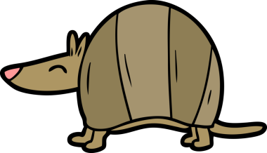 Bir insan tarafından çizilmiş armadillo çizgi filmi.