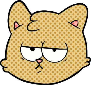 bir insan tarafından çizilmiş kedi yüzü.