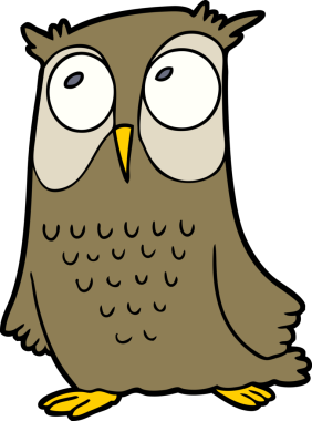 bir insan tarafından çizilmiş bir baykuş.