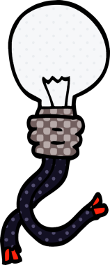 Bir insan tarafından çizilmiş karalama elektrik ampulü.