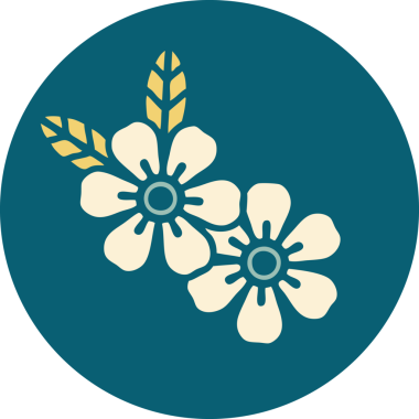 Bir insan tarafından çizilmiş bir çiçeğin ikonik dövme şekli