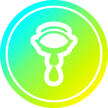 Ağlayan göz yuvarlak simgesi ve bir insan tarafından çizilen havalı gradyan bitiş.