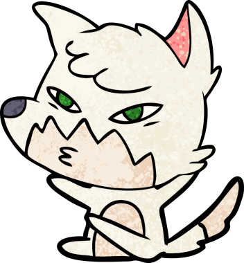 Bir insan tarafından çizilmiş akıllı çizgi film tilkisi.