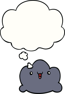 Bir insan tarafından çizilmiş düşünce baloncuklu çizgi film bulutu