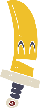 karikatür mutlu sihirli kılıç bir insan tarafından çizildi