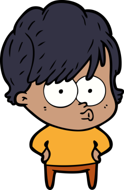 Bir insan tarafından çizilmiş karikatür kadın.