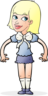 Bir insan tarafından çizilmiş büyük bir papyon takan caroton kadın.