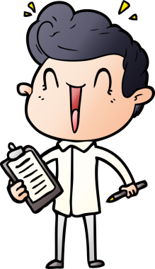 Bir insan tarafından çizilmiş heyecanlı bir çizgi film.