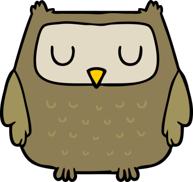 bir insan tarafından çizilmiş bir baykuş.