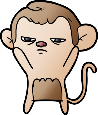 Bir insan tarafından çizilmiş çizgi maymun.