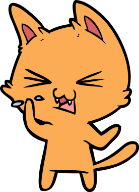 Bir insan tarafından çizilmiş kedi tıslaması.