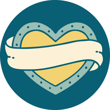 Bir insan tarafından çizilmiş kalp ve bayrağın ikonik dövme şekli