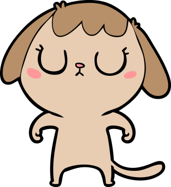 Bir insan tarafından çizilmiş şirin bir çizgi film köpeği.