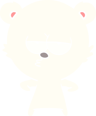 Sıkıcı kutup ayısı düz renkli çizgi film bir insan tarafından çizildi