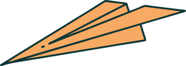 Bir insan tarafından çizilmiş kağıt bir uçağın ikonik dövme şekli