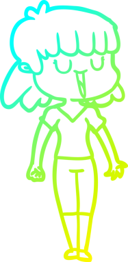 Bir insan tarafından çizilmiş bir karikatür kadın çizimi.