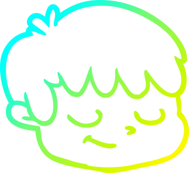 Bir insan tarafından çizilmiş bir çizgi film erkek yüzü çizimi.