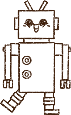 Bir insan tarafından çizilen Çılgın Robot Kömürü