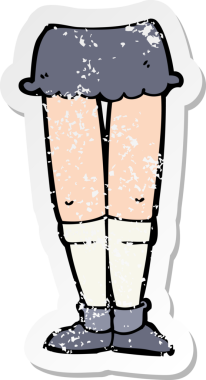 Bir insan tarafından çizilmiş bir kadın bacağının gerilimli çıkartması.