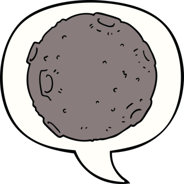 Bir insan tarafından çizilmiş konuşma baloncuklu çizgi film ayı.