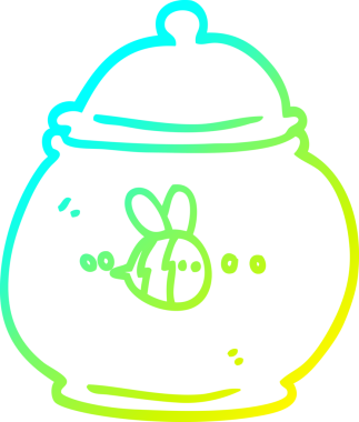 Bir insan tarafından çizilen bal küpünün soğuk gradyan çizgisi