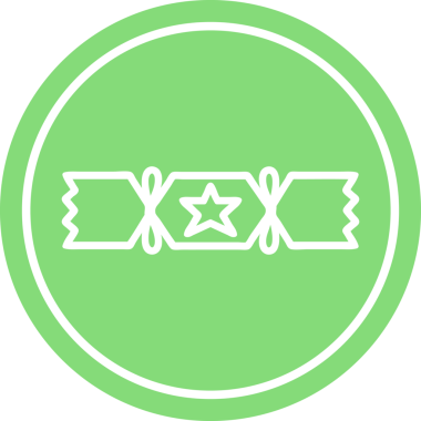 Bir insan tarafından çizilmiş noel krakeri dairesel simgesi