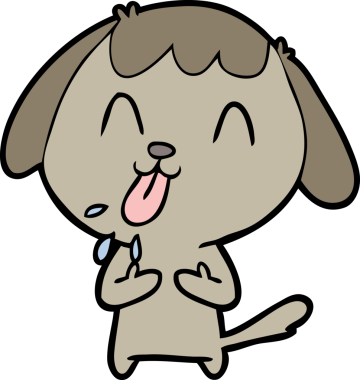 Bir insan tarafından çizilmiş şirin bir çizgi film köpeği.