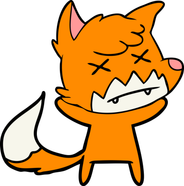 Bir insan tarafından çizilmiş şaşı tilki.