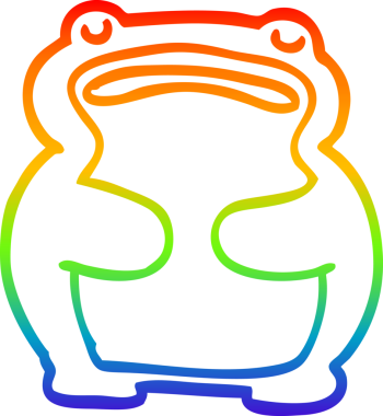 gökkuşağı gradyan çizgi çizimi bir insan tarafından çizilmiş bir kurbağa çizgi