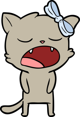 Bir insan tarafından miyavlanan kedi çizgi filmi.