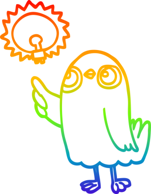 Gökkuşağı gradyan çizgi çizimi Bir insan tarafından çizilmiş harika bir fikir