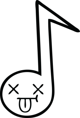 Bir insan tarafından çizilmiş bir notanın çizgi çizimi