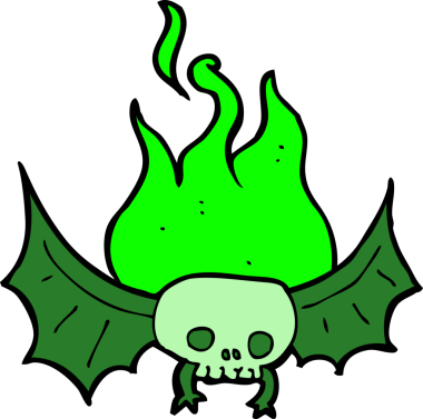 Bir insan tarafından çizilmiş ürkütücü kafatasları.