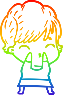 Gökkuşağı gradyan çizgi çizimi Bir insan tarafından çizilmiş bir çizgi kadın