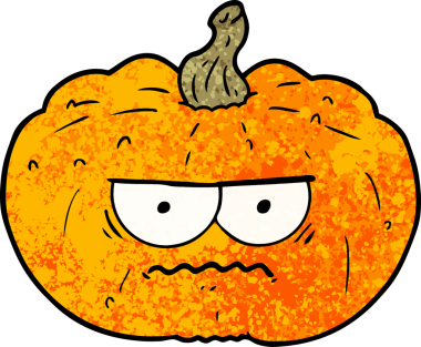 Bir insan tarafından çizilmiş bir balkabağı.