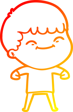 Bir insan tarafından çizilen mutlu bir çocuğun sıcak çizgi çizimi.