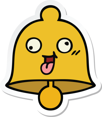 Bir insan tarafından çizilmiş sevimli bir çanın çıkartması.