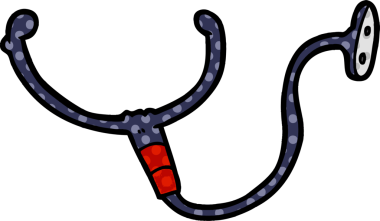 bir insan tarafından çizilmiş steteskop.
