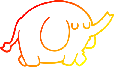 Bir insan tarafından çizilmiş karikatür fili çizimi