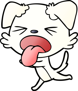 Bir insan tarafından çizilmiş nefes nefese bir köpek.