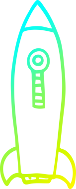 Bir insan tarafından çizilmiş bir uzay roketinin soğuk gradyan çizgisi