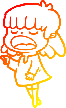 Bir insan tarafından yüksek sesle çizilmiş bir çizgi film kadını çizimi.