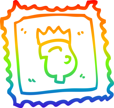 gökkuşağı gradyan çizgi çizimi bir insan tarafından çizilmiş kraliyet yüzü