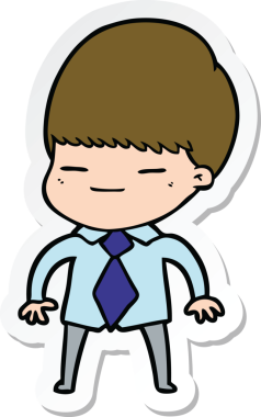 Bir insan tarafından çizilmiş kendini beğenmiş bir çocuğun çıkartması.