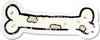 Bir insan tarafından çizilmiş karikatür kemiğinin sıkıntılı çıkartması.