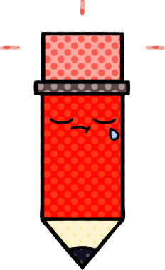 bir insan tarafından çizilmiş bir kalemin karikatürü.