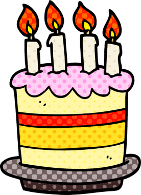 Bir insan tarafından çizilmiş karalama doğum günü pastası.