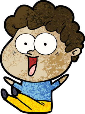 Bir insan tarafından çizilmiş mutlu bir adam.