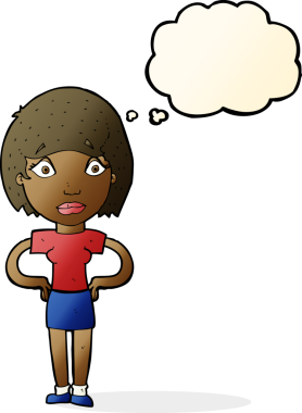 Bir insan tarafından çizilmiş düşünce balonu olan endişeli bir karikatür.